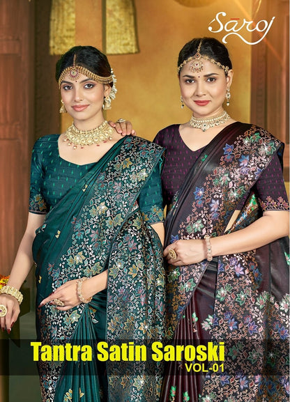 Tantra Satin Saroski Vol 1 Saroj Sarees Exporter