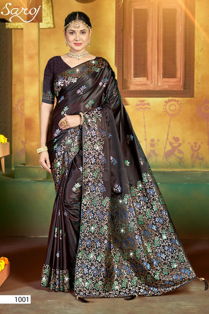 Tantra Satin Saroski Vol 1 Saroj Sarees Exporter