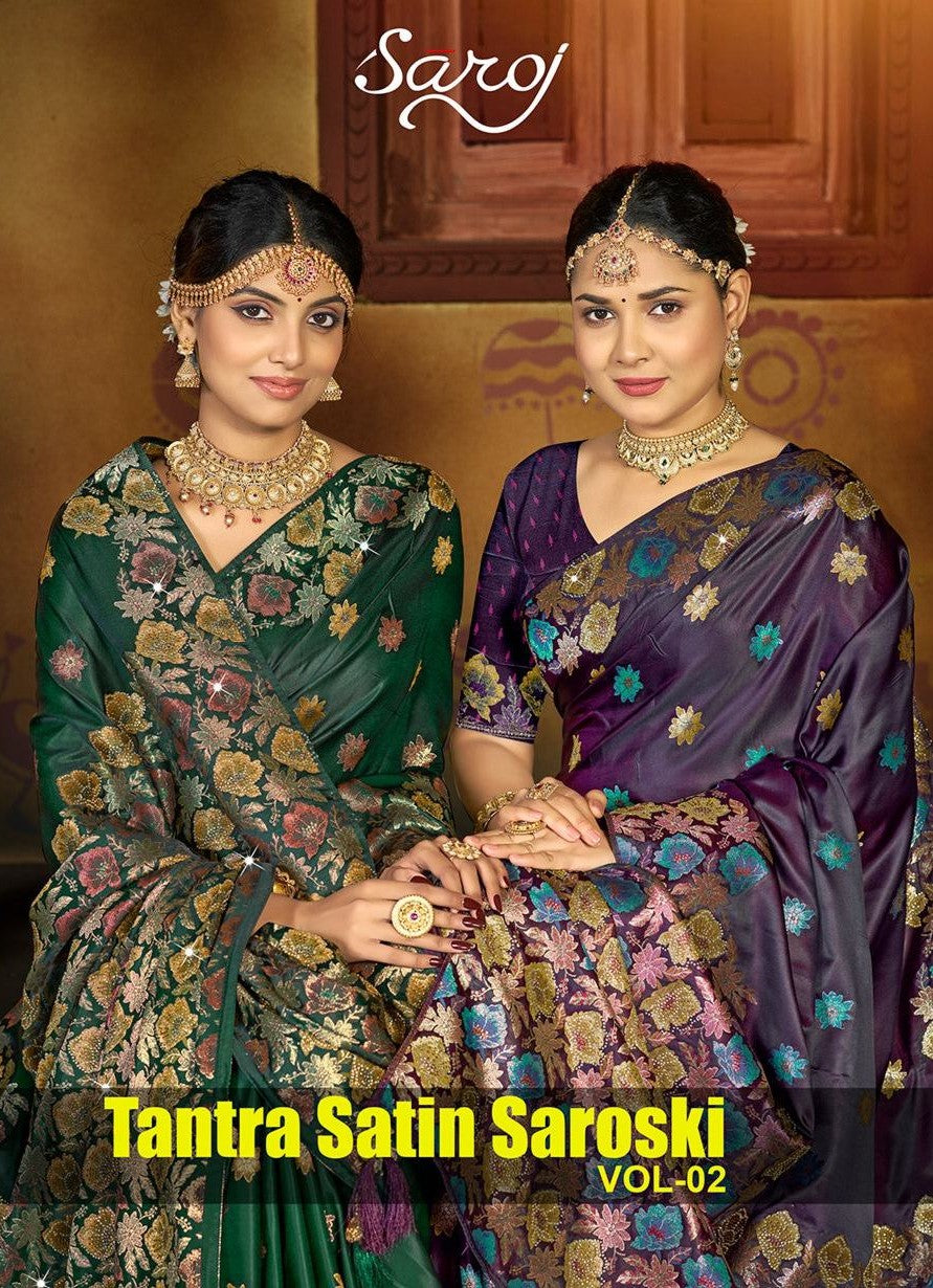 Tantra Satin Saroski Vol 2 Saroj Sarees Wholesaler