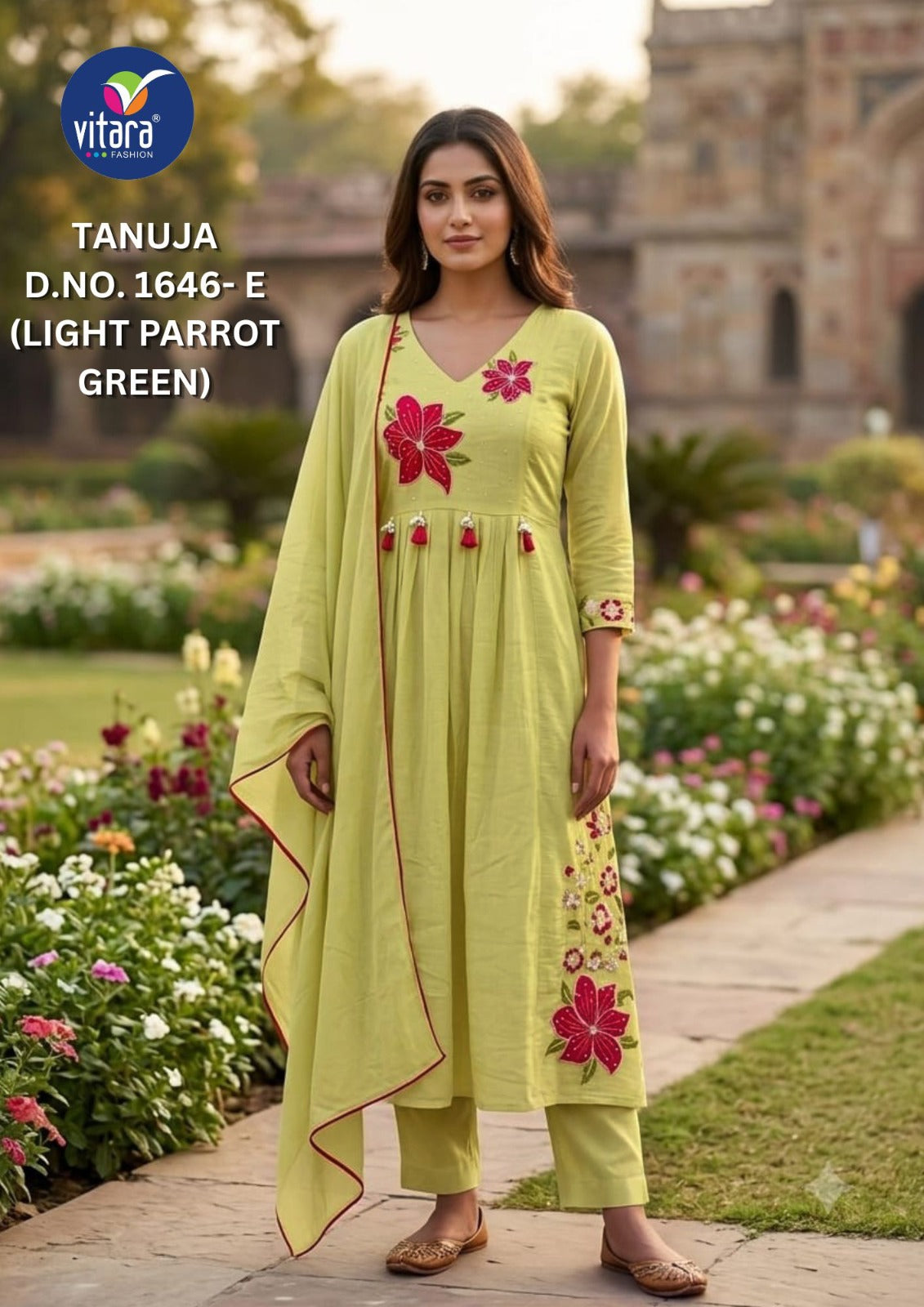 Tanuja Vitara Chanderi Readymade Pant Style Suits Wholesale Rate