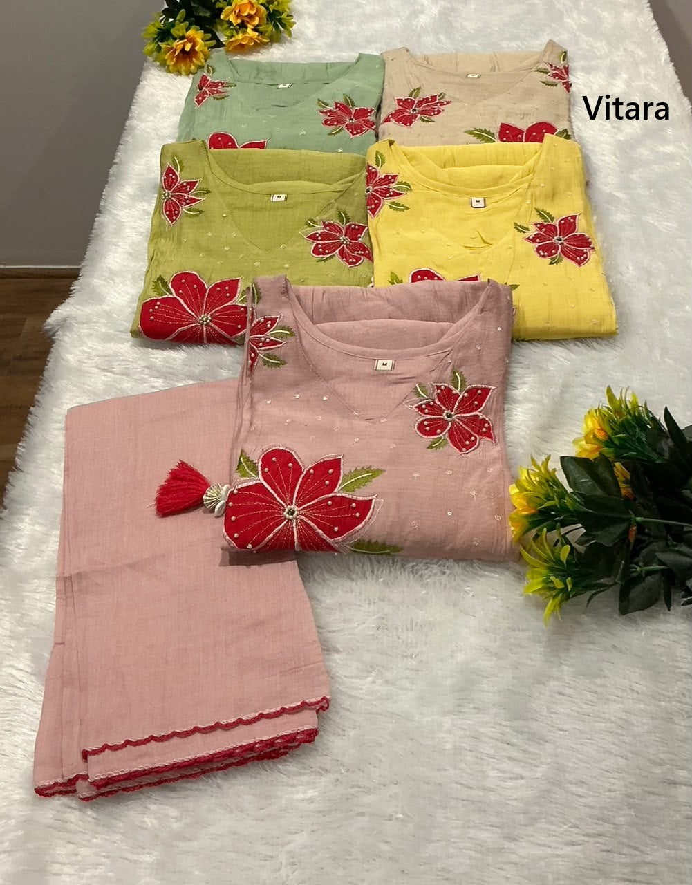 Tanuja Vitara Chanderi Readymade Pant Style Suits Wholesale Rate
