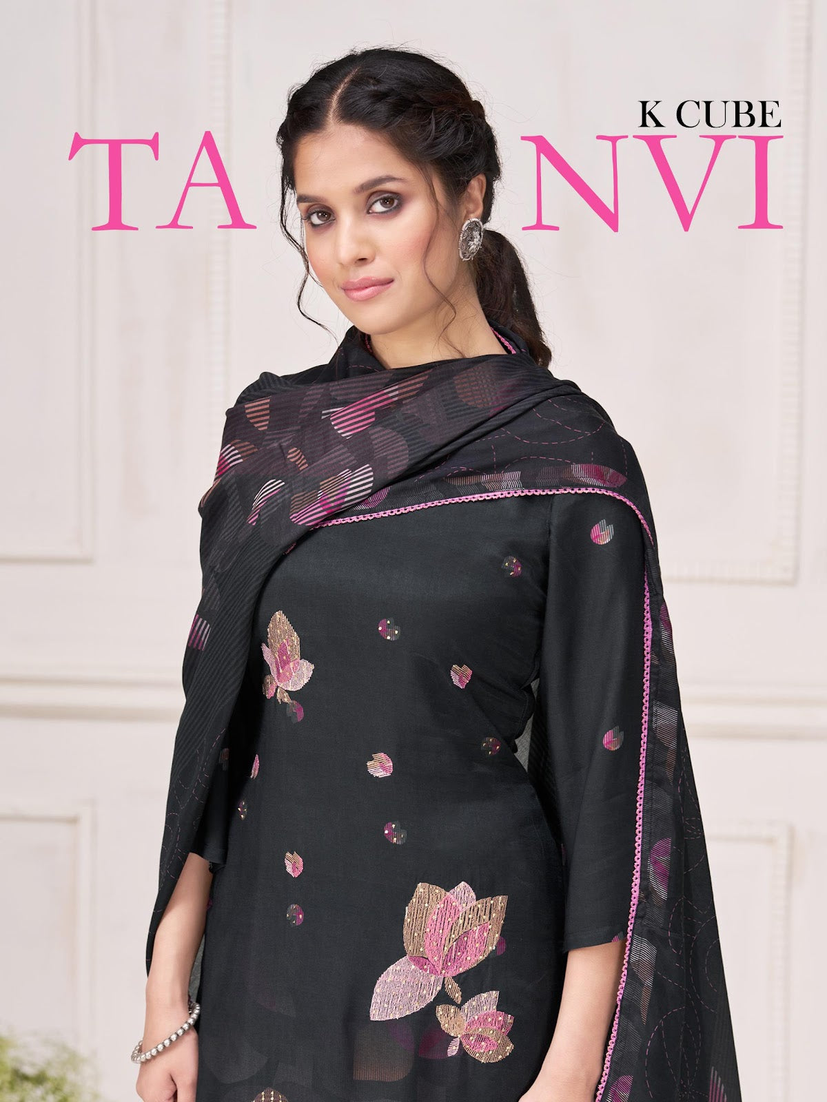 Tanvi 1037 K Cube Muslin Silk Pant Style Suits Supplier India