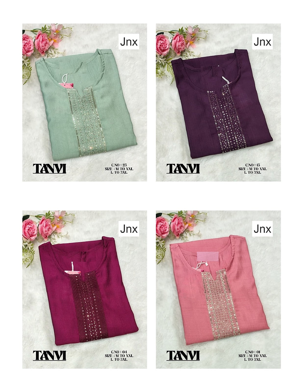 Tanvi 1410 Jnx Vertican Kurtis Manufacturer India