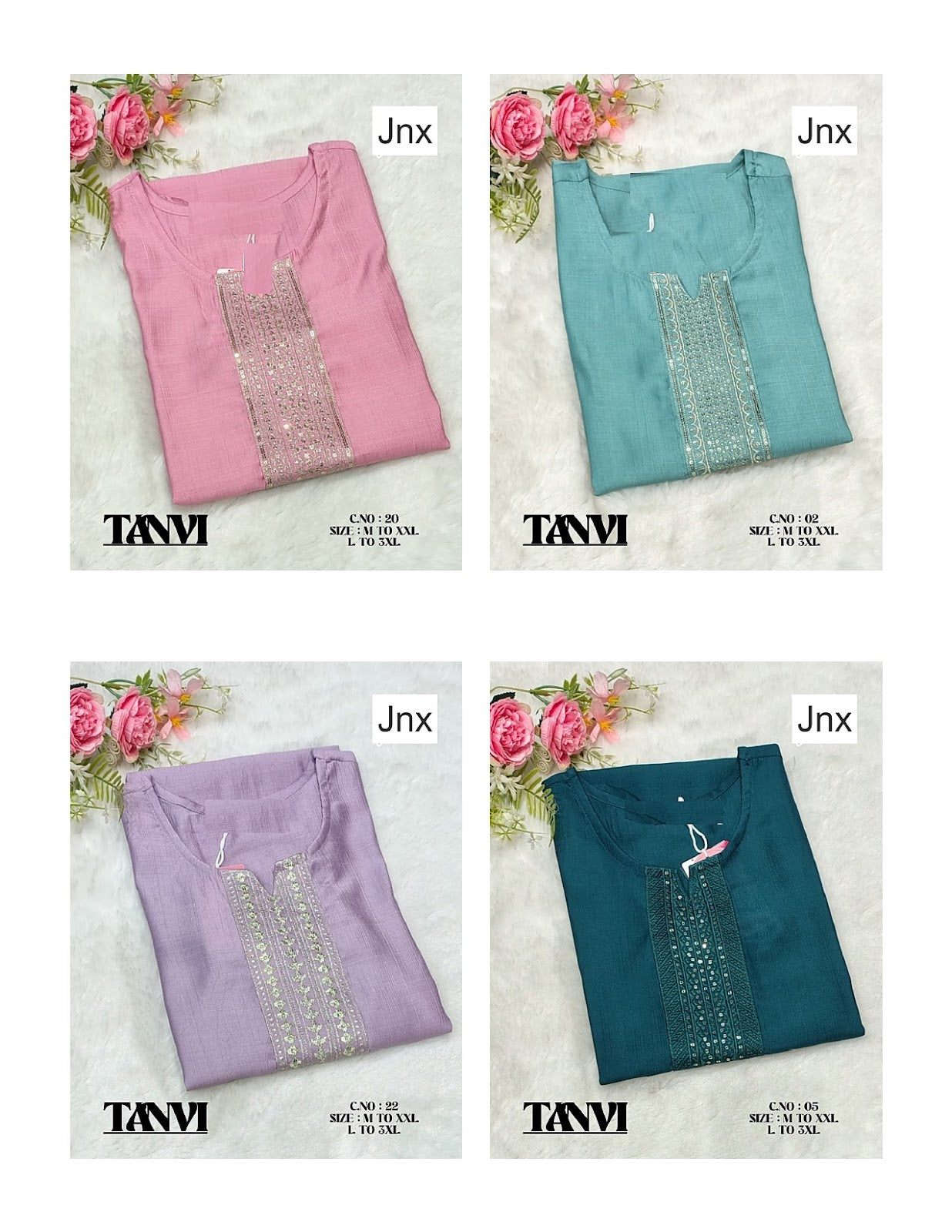 Tanvi 1410 Jnx Vertican Kurtis Manufacturer India