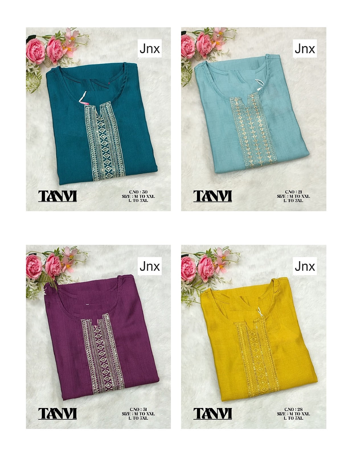 Tanvi 1410 Jnx Vertican Kurtis Manufacturer India