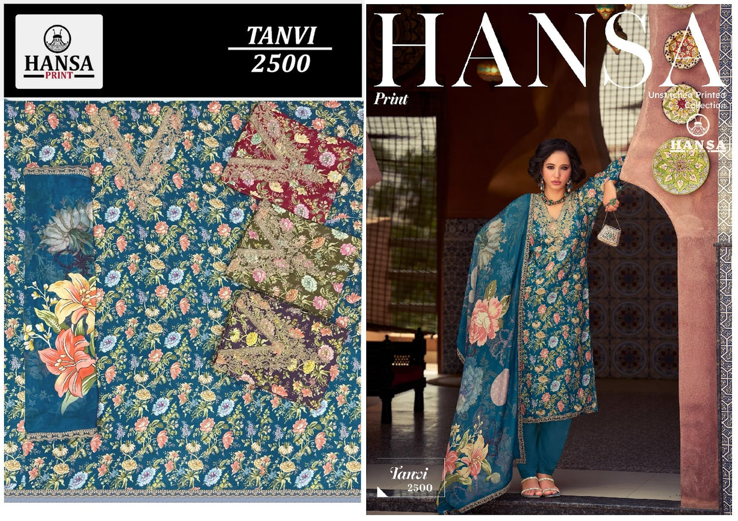 Tanvi 2500 Hansa Prints Muslin Pant Style Suits Supplier Ahmedabad