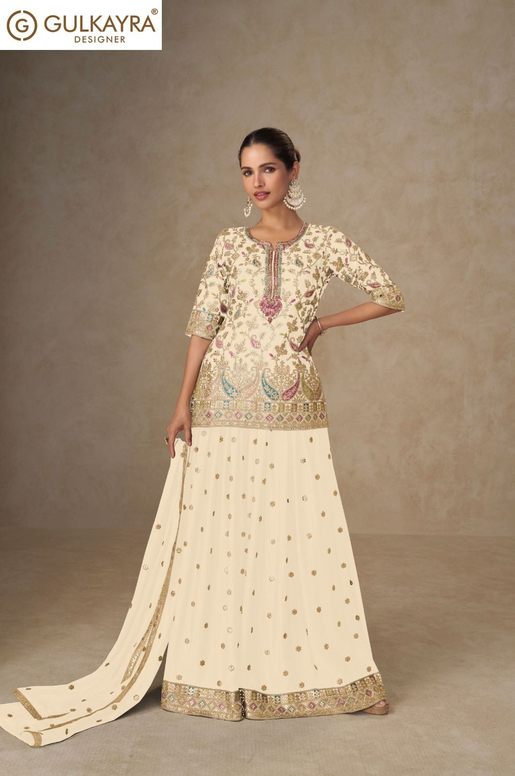 Tanvi Gulkayra Designer Chinnon Readymade Suits Supplier Ahmedabad