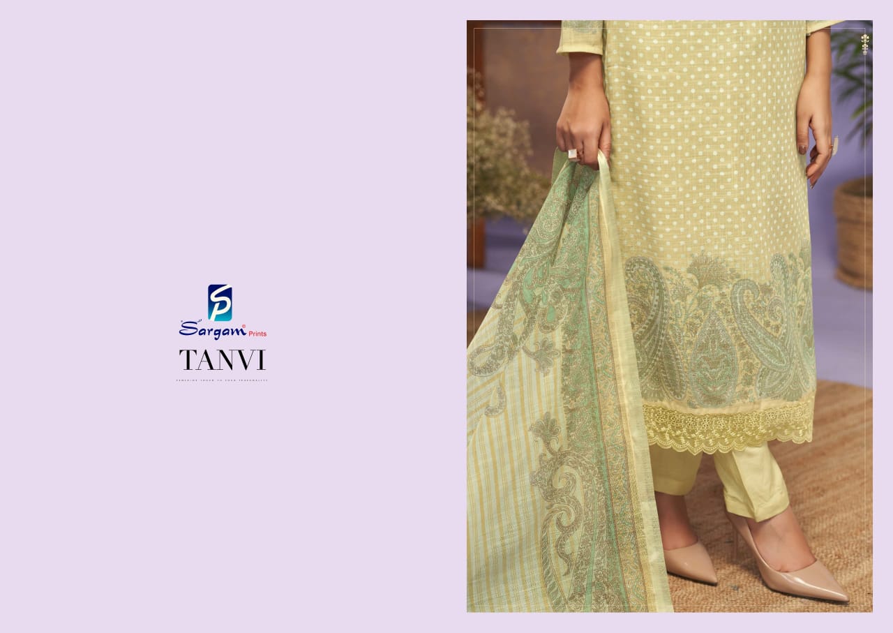 Tanvi Sargam Prints Linen Pant Style Suits Exporter Ahmedabad