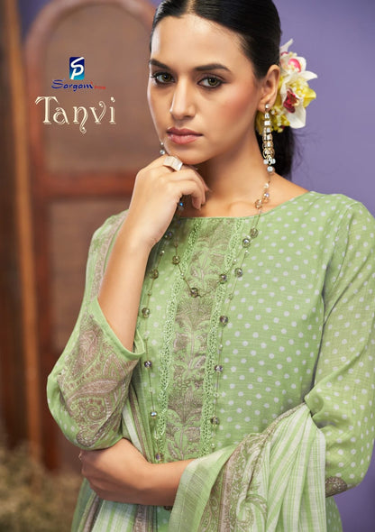 Tanvi Sargam Prints Linen Pant Style Suits Exporter Ahmedabad
