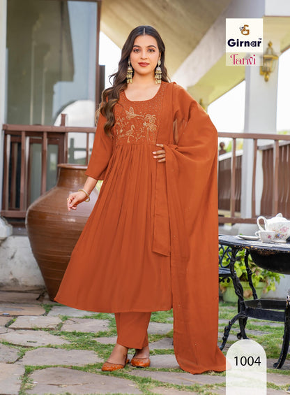 Tanvi Vol 1 Girnar Chanderi Readymade Pant Style Suits Supplier India