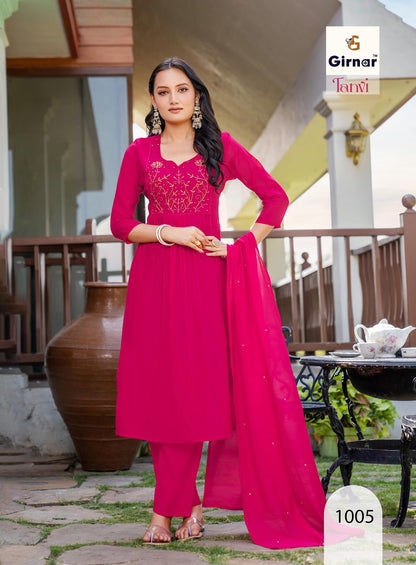 Tanvi Vol 1 Girnar Chanderi Readymade Pant Style Suits Supplier India