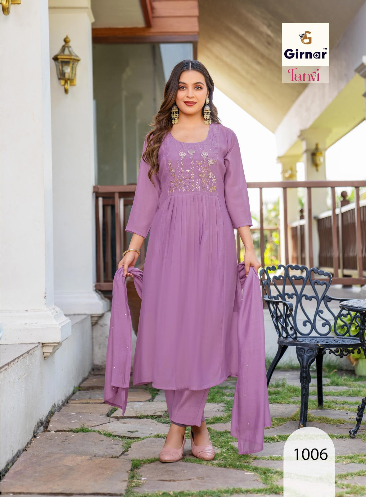 Tanvi Vol 1 Girnar Chanderi Readymade Pant Style Suits Supplier India