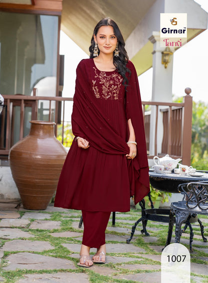 Tanvi Vol 1 Girnar Chanderi Readymade Pant Style Suits Supplier India