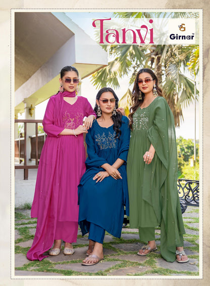 Tanvi Vol 1 Girnar Chanderi Readymade Pant Style Suits Supplier India