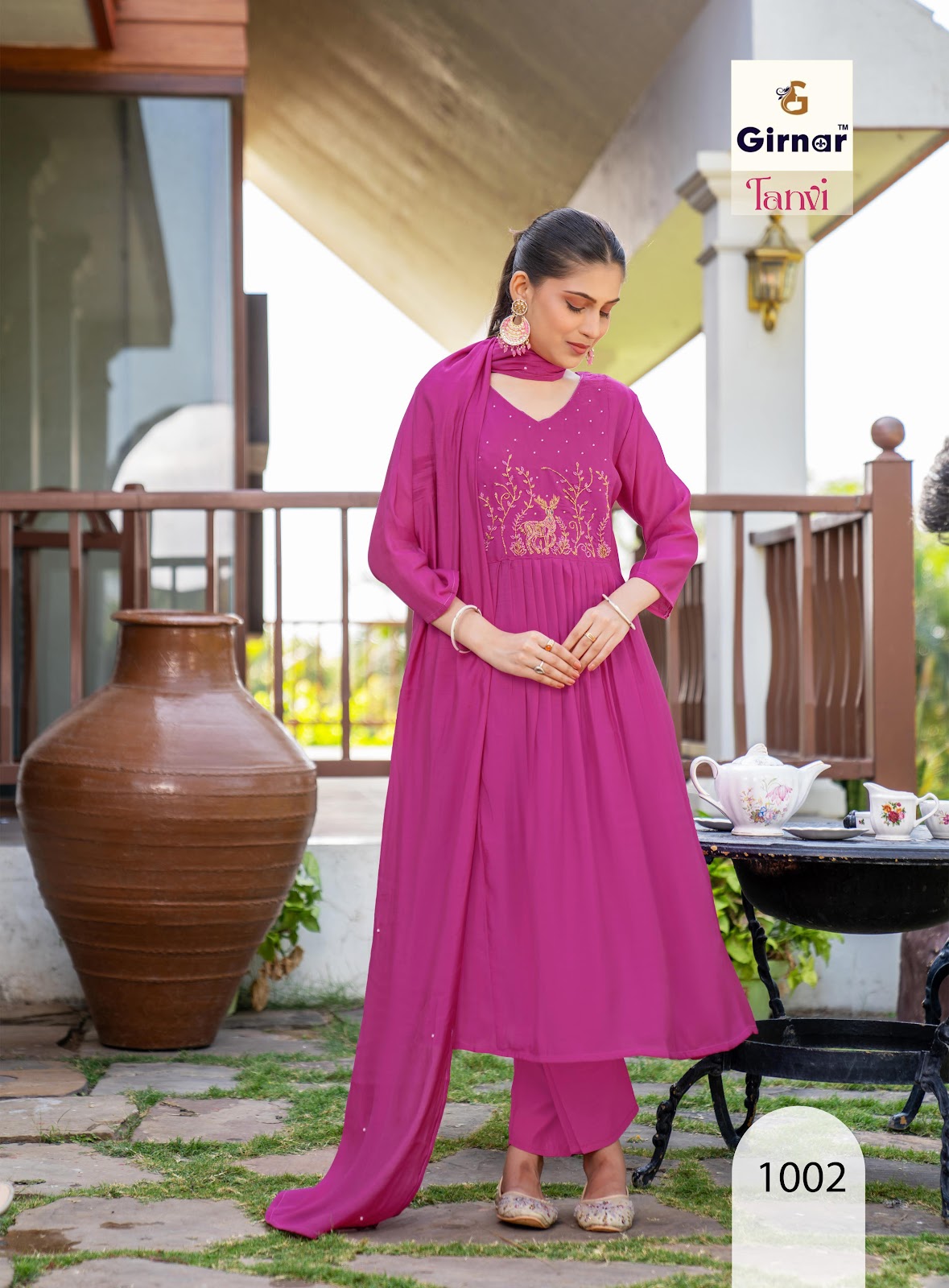 Tanvi Vol 1 Girnar Chanderi Readymade Pant Style Suits Supplier India
