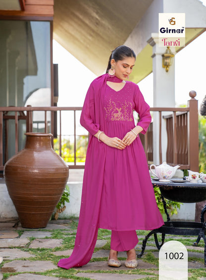 Tanvi Vol 1 Girnar Chanderi Readymade Pant Style Suits Supplier India