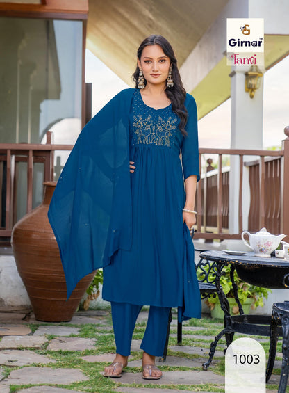 Tanvi Vol 1 Girnar Chanderi Readymade Pant Style Suits Supplier India