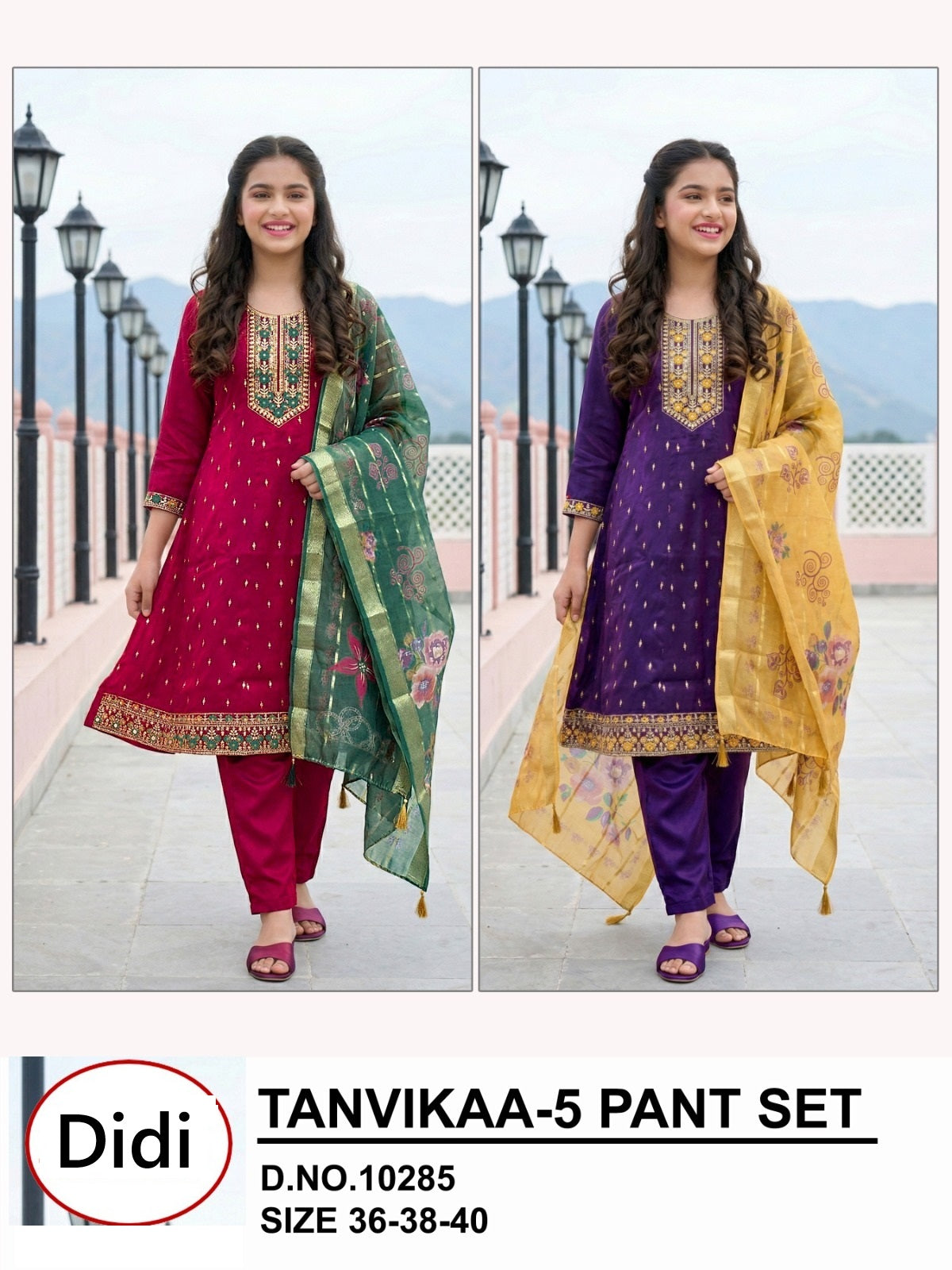 Tanvikaa 5 Dn 10285 Didi Roman Girls Readymade Anarkali Suits Manufacturer Gujarat