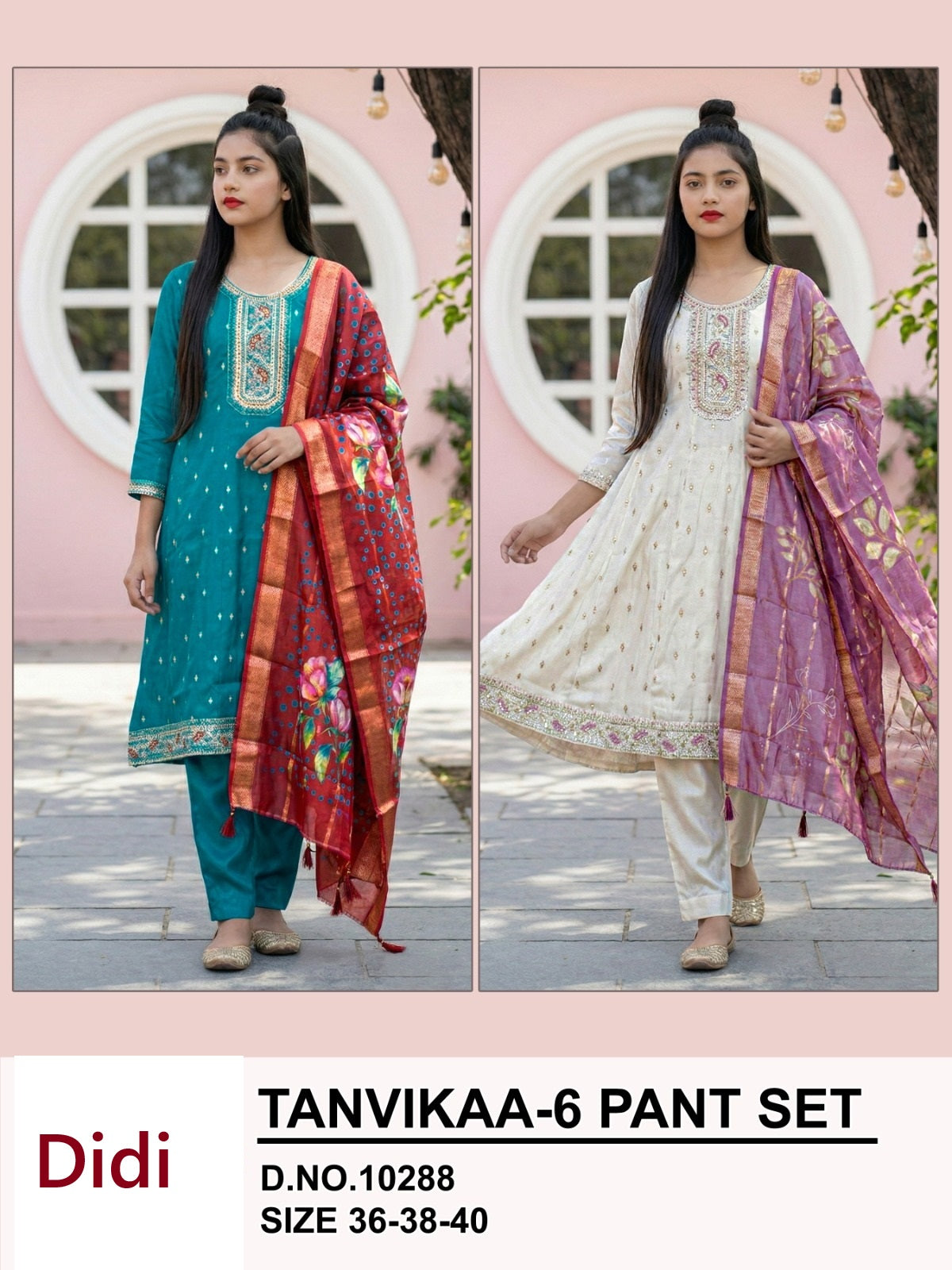 Tanvikaa 6 Dn 10288 Didi Roman Girls Readymade Anarkali Suits Supplier Gujarat