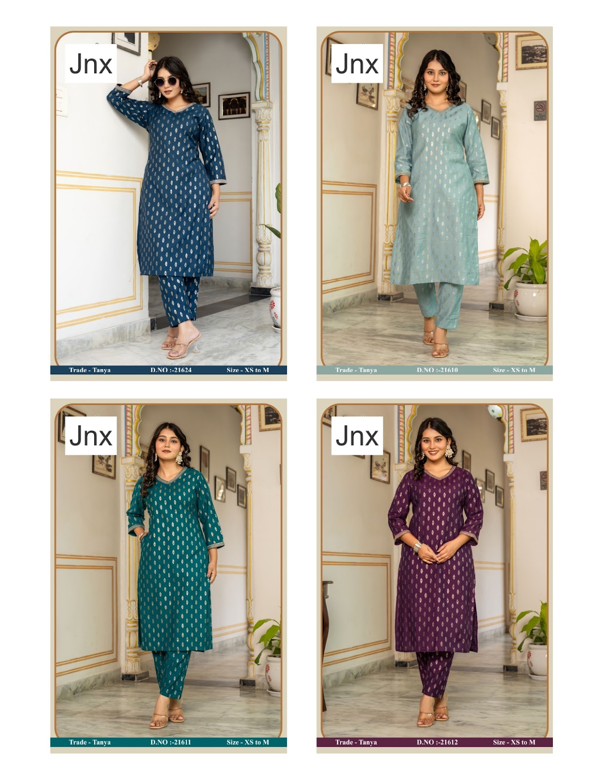 Tanya Jnx Vatican Kurti Pant Set Manufacturer Ahmedabad