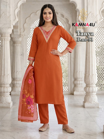 Tanya Kamna4U Roman Readymade Pant Style Suits Supplier