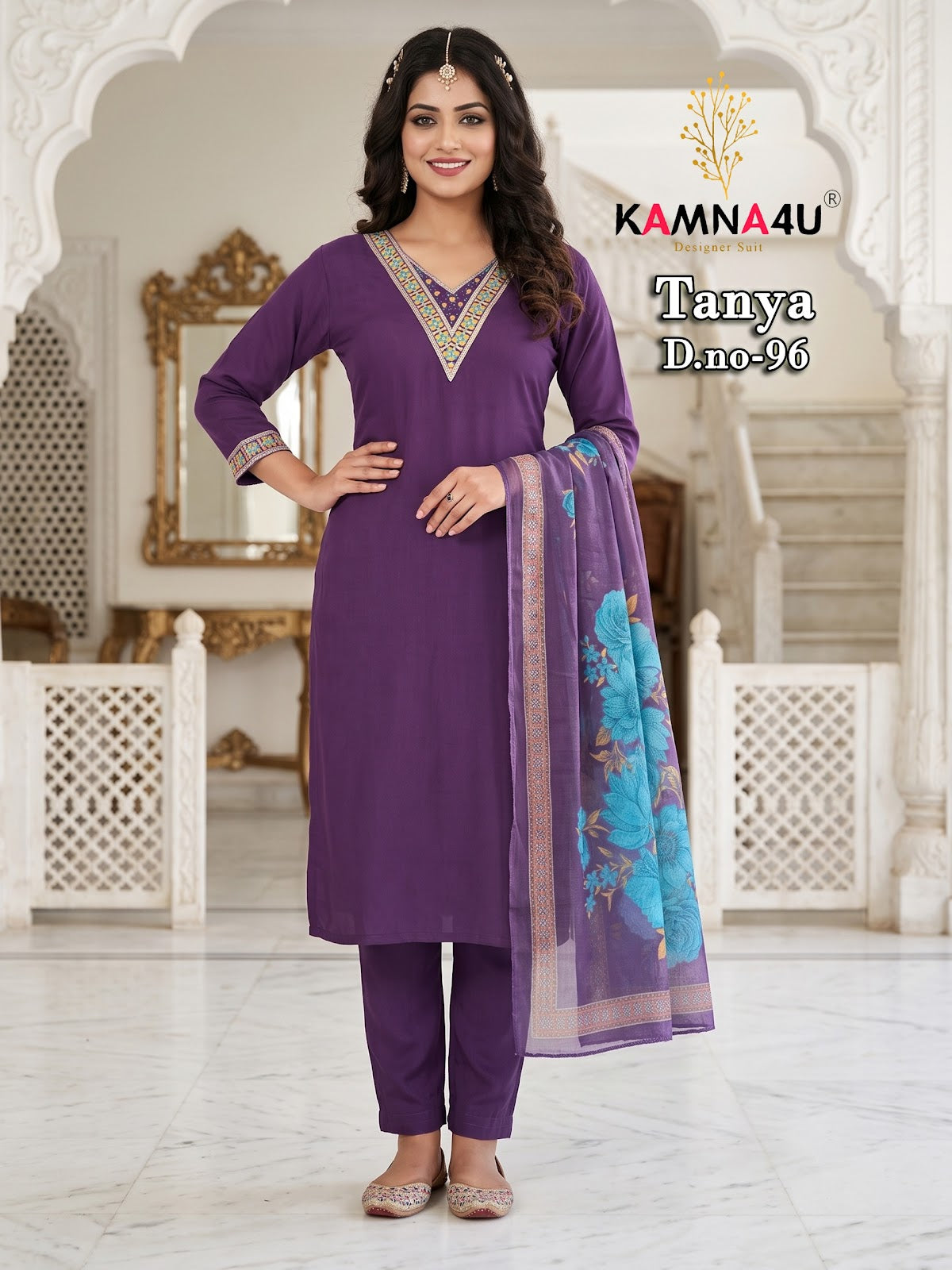 Tanya Kamna4U Roman Readymade Pant Style Suits Supplier