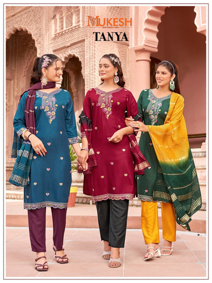 Tanya Mukesh Banwery Rayon 14Kg Readymade Pant Style Suits Manufacturer Ahmedabad