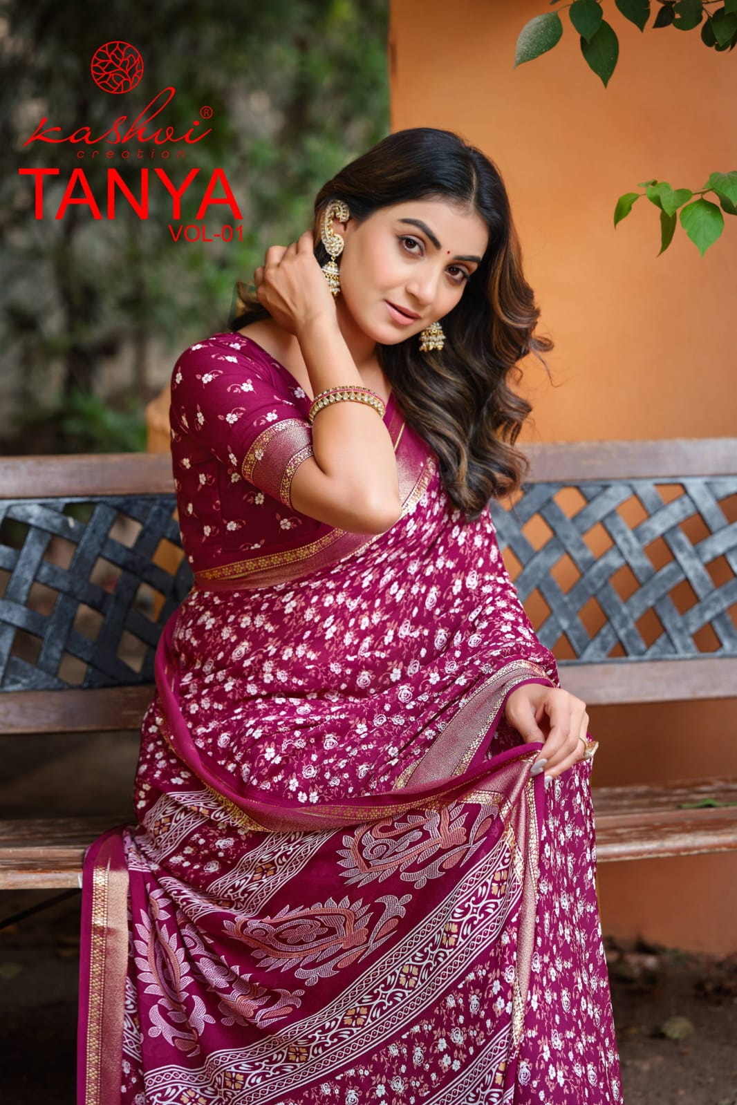 Tanya Vol 1 Kashvi Creation Dull Moss Sarees Wholesaler Gujarat