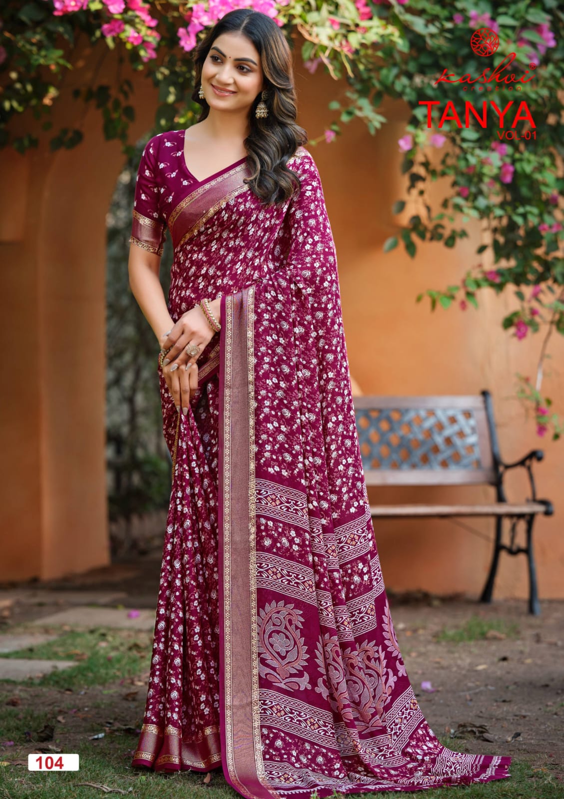 Tanya Vol 1 Kashvi Creation Dull Moss Sarees Wholesaler Gujarat