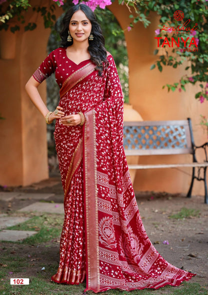 Tanya Vol 1 Kashvi Creation Dull Moss Sarees Wholesaler Gujarat