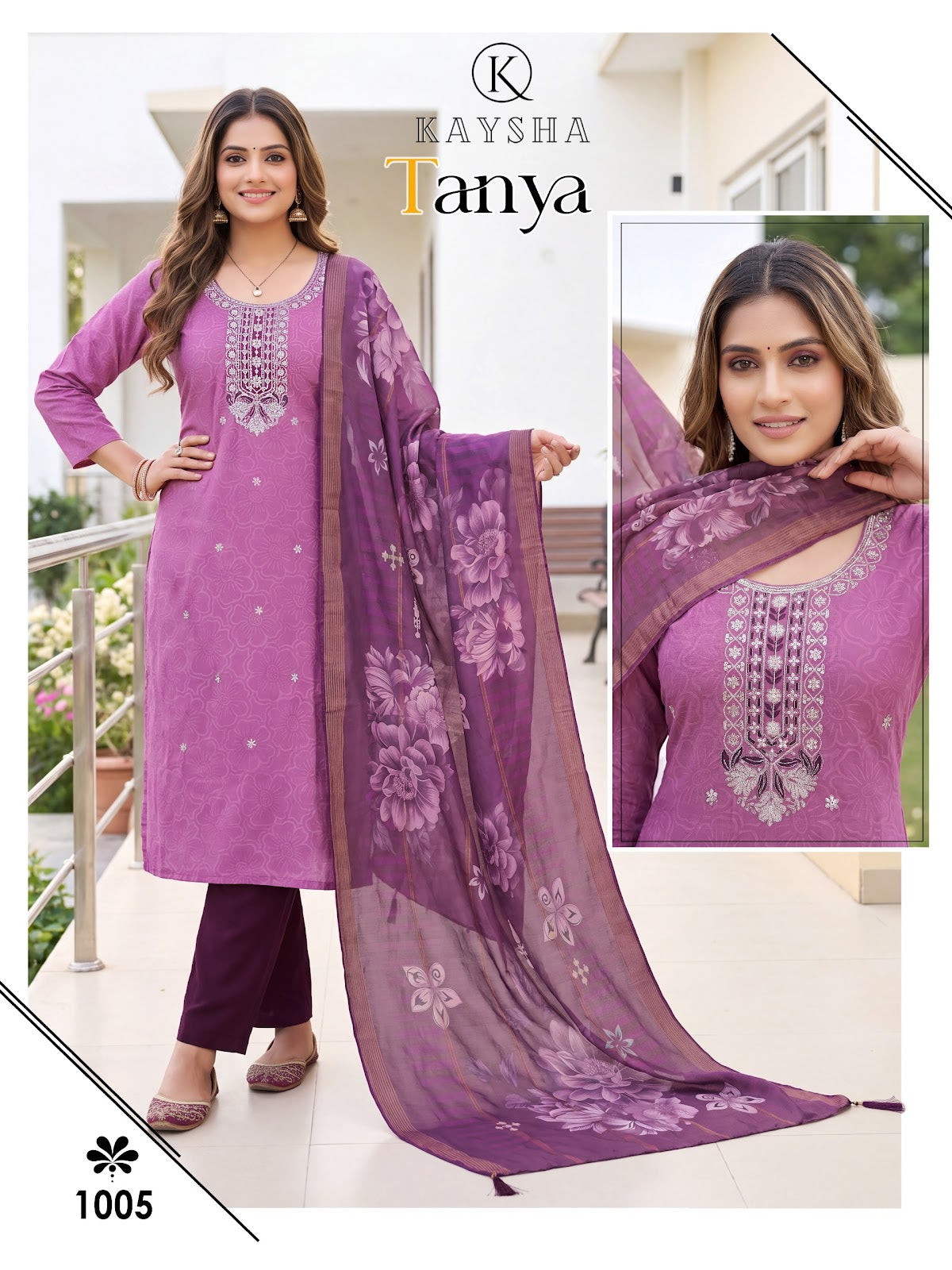 Tanya Vol 1 Kysa Roman Silk Readymade Pant Style Suits Manufacturer