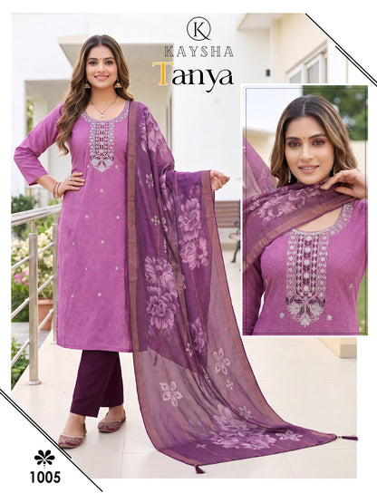 Tanya Vol 1 Kysa Roman Silk Readymade Pant Style Suits Manufacturer
