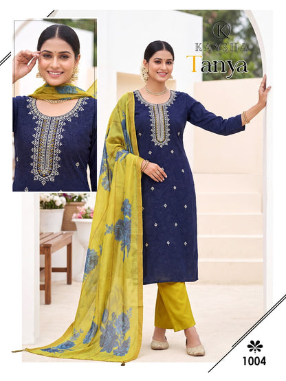 Tanya Vol 1 Kysa Roman Silk Readymade Pant Style Suits Manufacturer