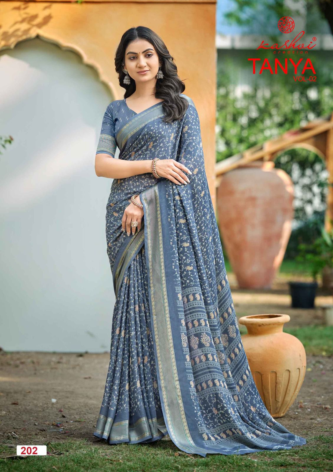 Tanya Vol 2 Kashvi Creation Dull Moss Sarees Manufacturer Gujarat