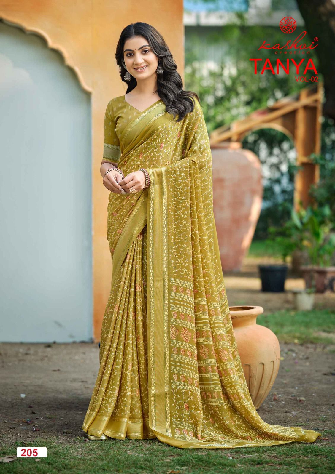 Tanya Vol 2 Kashvi Creation Dull Moss Sarees Manufacturer Gujarat