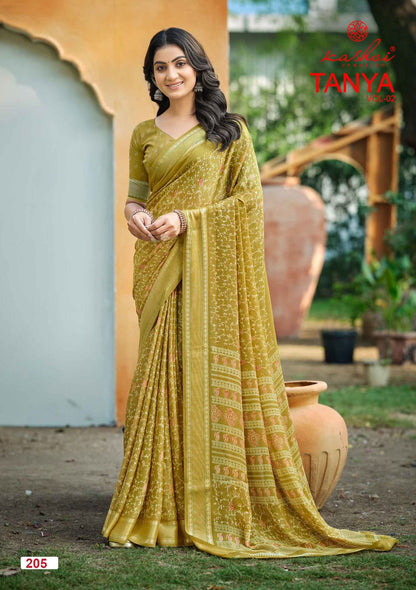 Tanya Vol 2 Kashvi Creation Dull Moss Sarees Manufacturer Gujarat