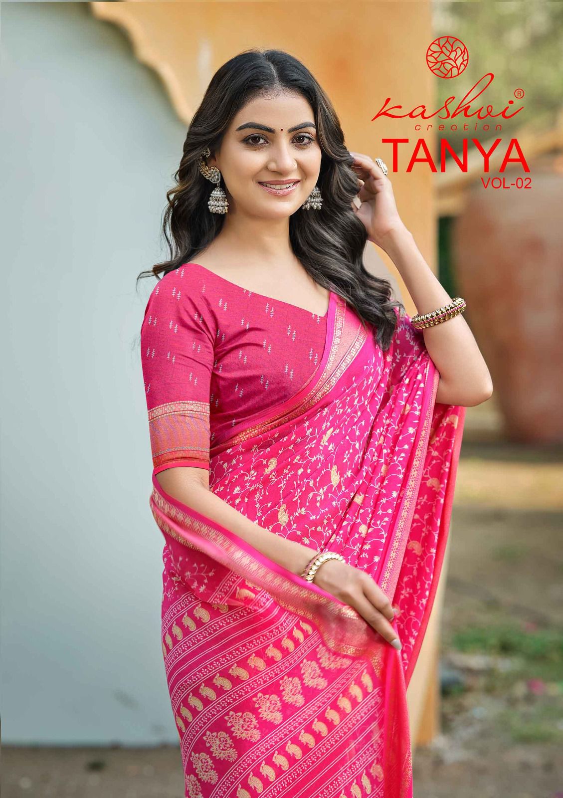 Tanya Vol 2 Kashvi Creation Dull Moss Sarees Manufacturer Gujarat