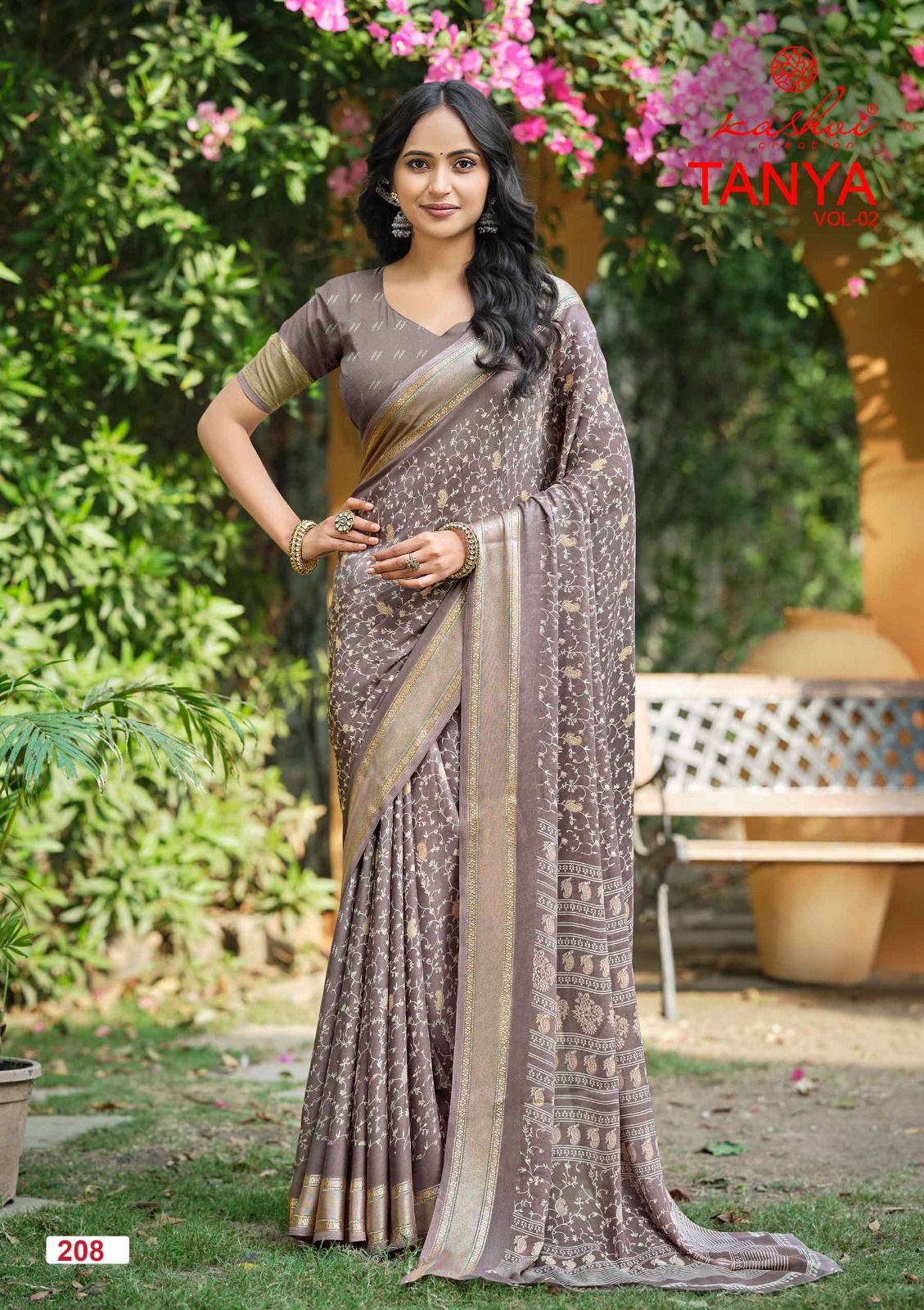 Tanya Vol 2 Kashvi Creation Dull Moss Sarees Manufacturer Gujarat