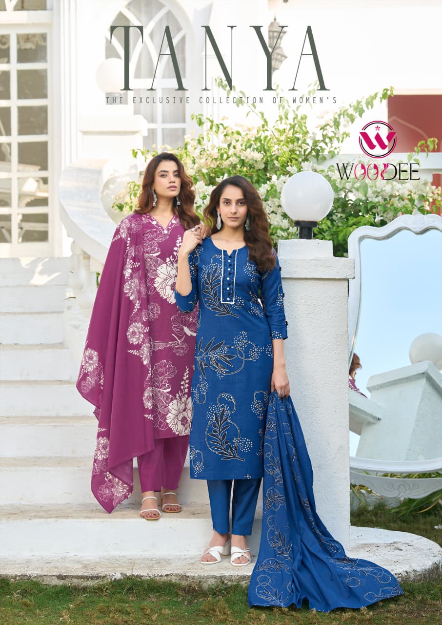 Tanya Woodee Viscose Readymade Pant Style Suits Wholesaler Gujarat