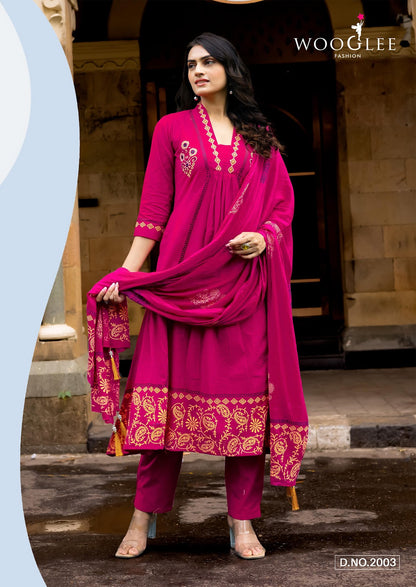 Tanya Wooglee Cotton Readymade Anarkali Suits Wholesale