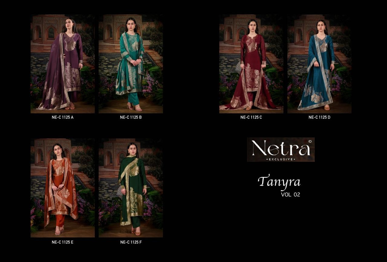 Tanyra Vol 2 Netra Woven Silk Pant Style Suits Wholesaler Ahmedabad