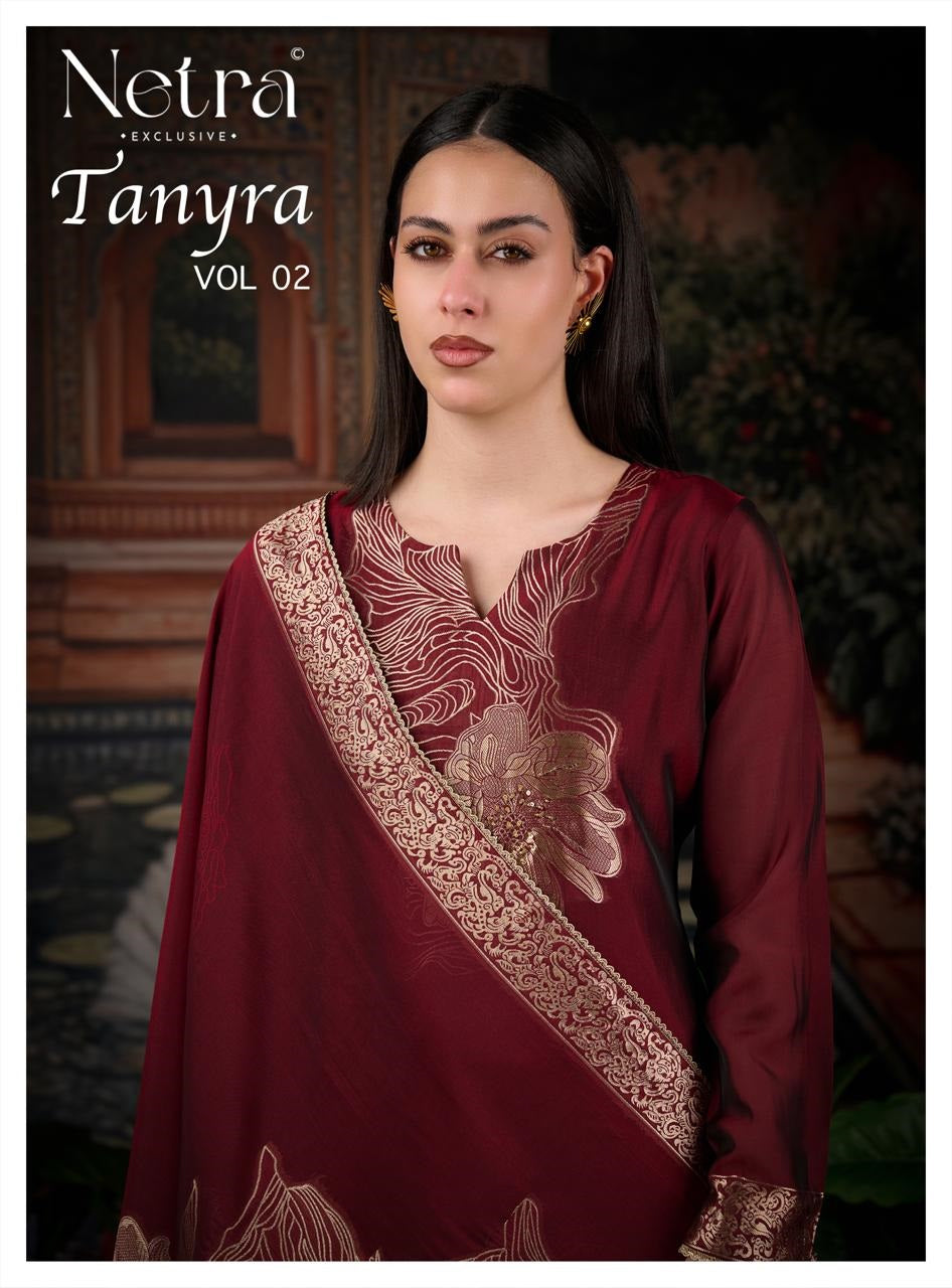 Tanyra Vol 2 Netra Woven Silk Pant Style Suits Wholesaler Ahmedabad