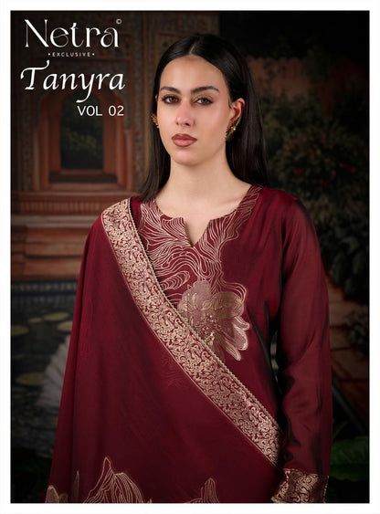 Tanyra Vol 2 Netra Woven Silk Pant Style Suits Wholesaler Ahmedabad