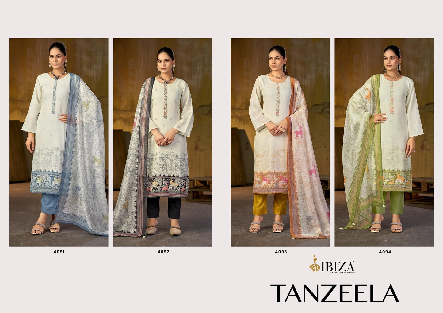 Tanzeela Ibiza Lilen Pant Style Suits Wholesaler Gujarat
