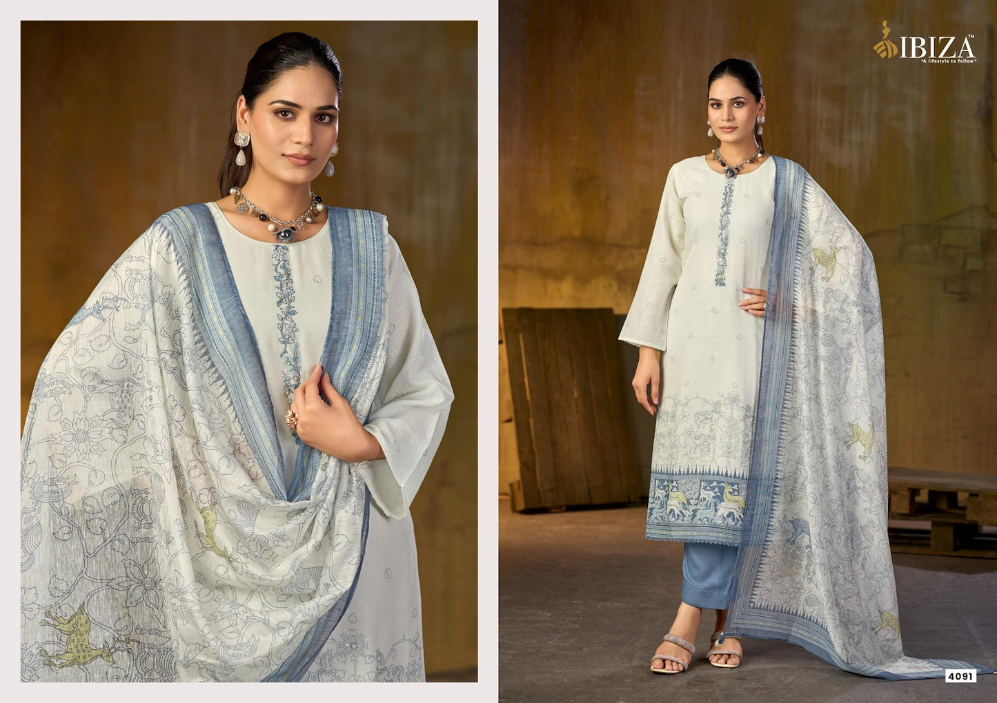 Tanzeela Ibiza Lilen Pant Style Suits Wholesaler Gujarat