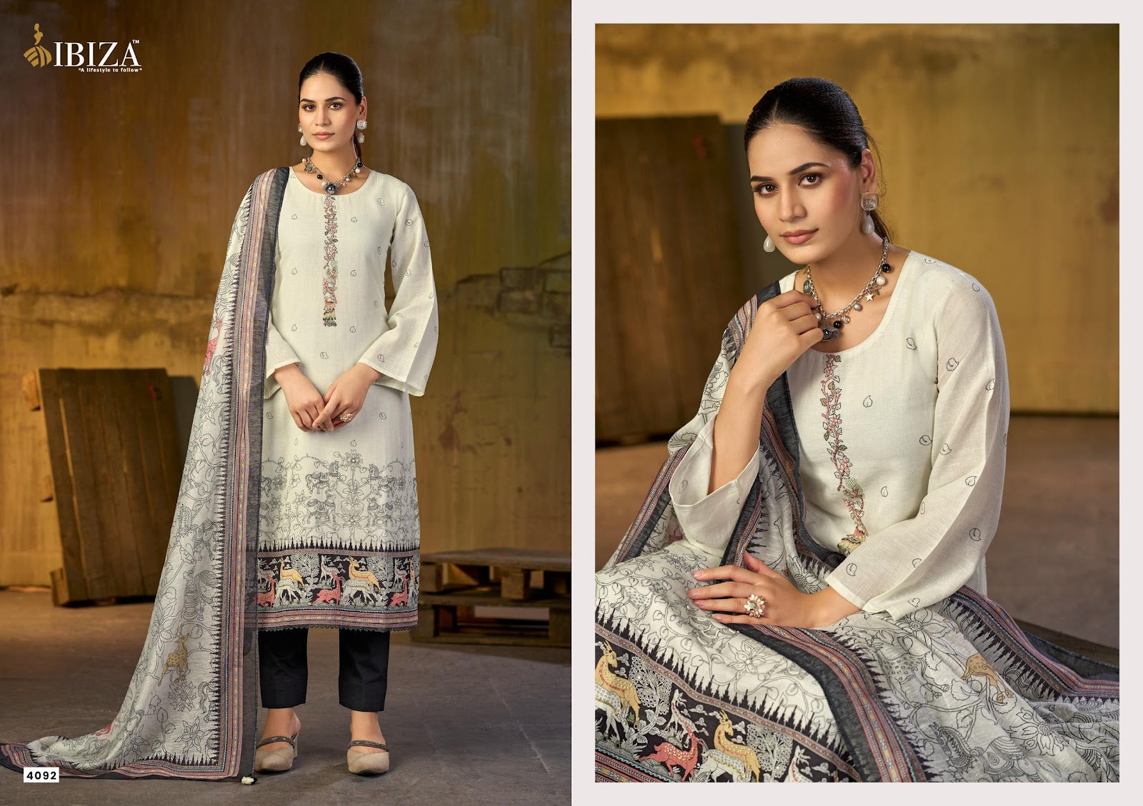 Tanzeela Ibiza Lilen Pant Style Suits Wholesaler Gujarat