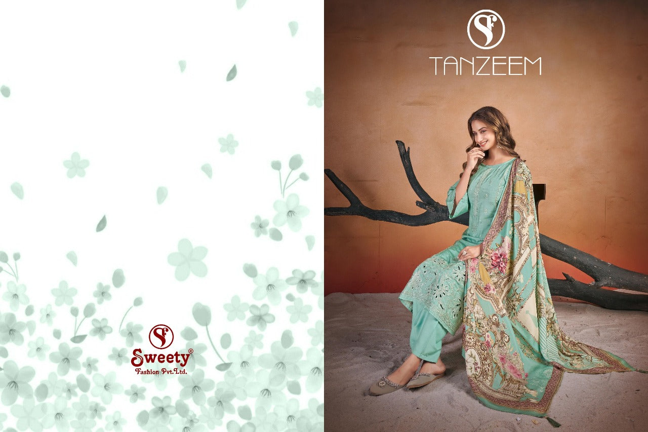 Tanzeem Sweety Fashion Viscose Muslin Pant Style Suits Wholesaler India