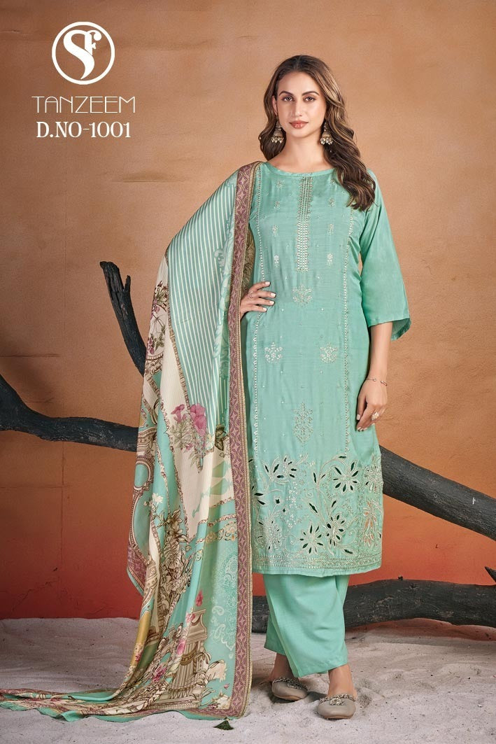 Tanzeem Sweety Fashion Viscose Muslin Pant Style Suits Wholesaler India