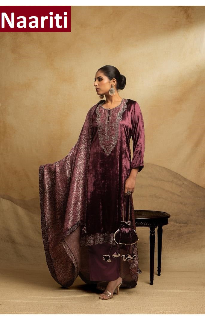 Tapshiki Naariti Velvet Suits Manufacturer India