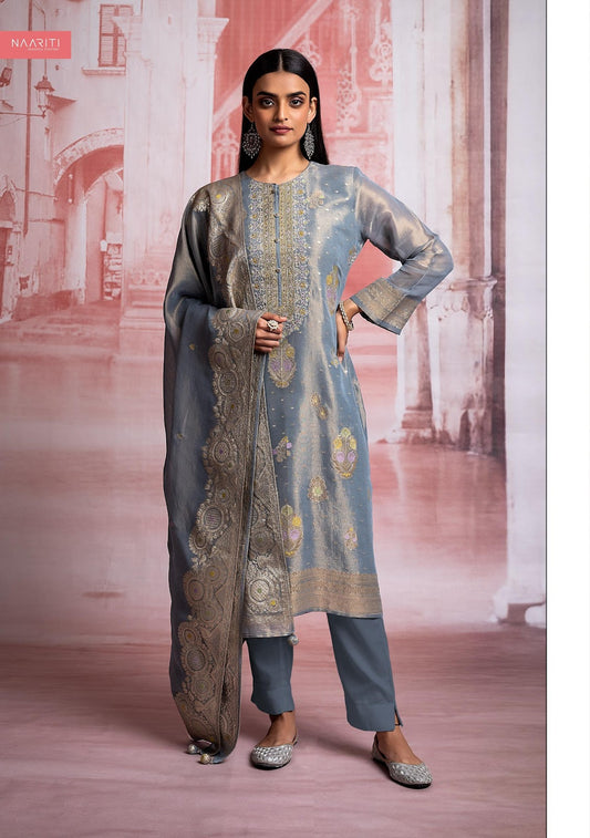 Taqfa Naariti Organza Pant Style Suits Supplier India